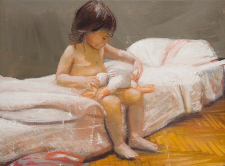 Annus babával 60x80cm olaj vászon